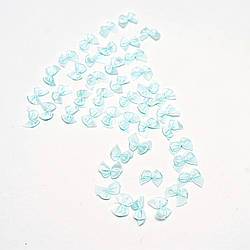 Бантик декоративний з атласної стрічки/колір світло-м'ятний/розмір 2,0*1,5 см/замовлення від 1 паковання (20 шт.)