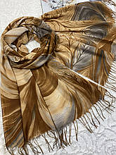 Жіночий пісочний палантин з красивим візерунком і бахромою 180х70 см (кв.11)