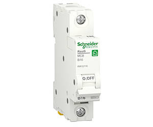 Автоматичний вимикач 1p B 16A, 6kA, Schneider Electric, Resi9, R9F02116