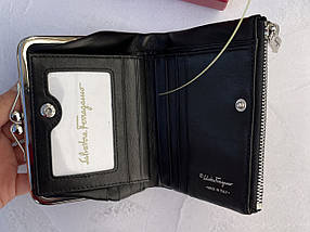 Стильний жіночий шкіряний маленький гаманець ферагамо, фото 3