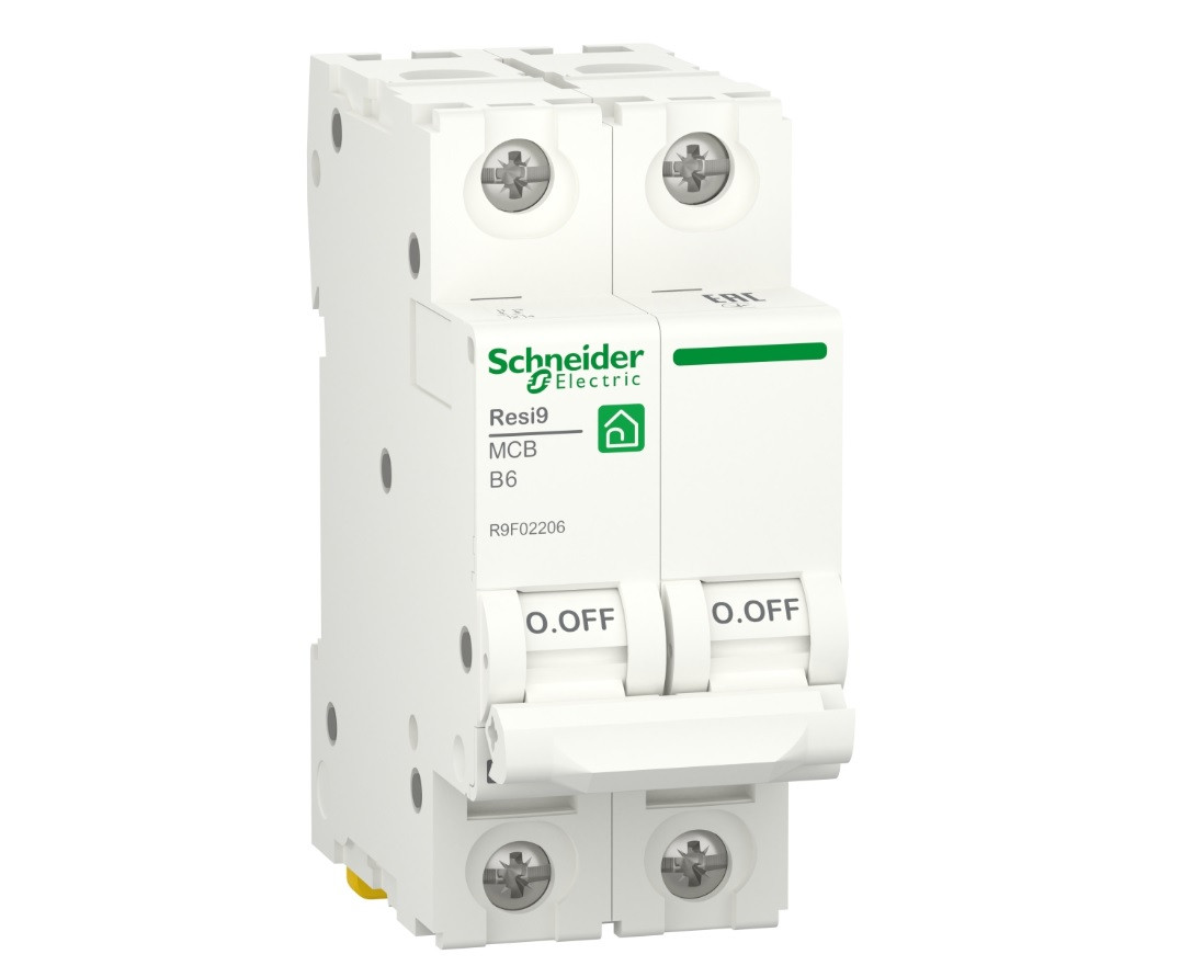 Автоматичний вимикач 2p B 6A, 6kA, Schneider Electric, Resi9, R9F02206, фото 1