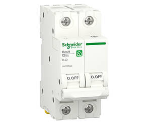 Автоматичний вимикач 2p B 40A, 6kA, Schneider Electric, Resi9, R9F02240