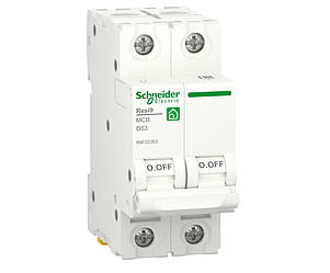 Автоматичний вимикач 2p B 63A, 6kA, Schneider Electric, Resi9, R9F02263