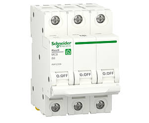 Автоматичний вимикач 3p B 6A, 6kA, Schneider Electric, Resi9, R9F02306