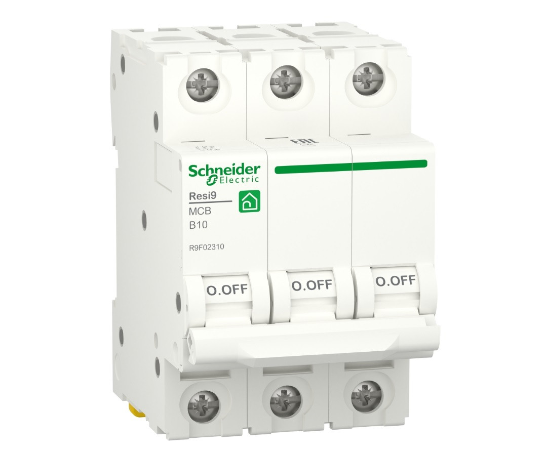Автоматичний вимикач 3p B 10A, 6kA, Schneider Electric, Resi9, R9F02310, фото 1