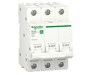 Автоматичний вимикач 3p B 25A, 6kA, Schneider Electric, Resi9, R9F02325