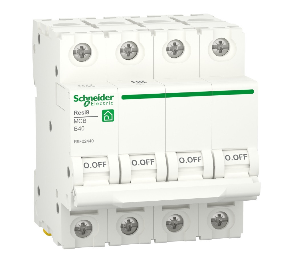 Автоматичний вимикач 4p B 40A, 6kA, Schneider Electric, Resi9, R9F02440, фото 1