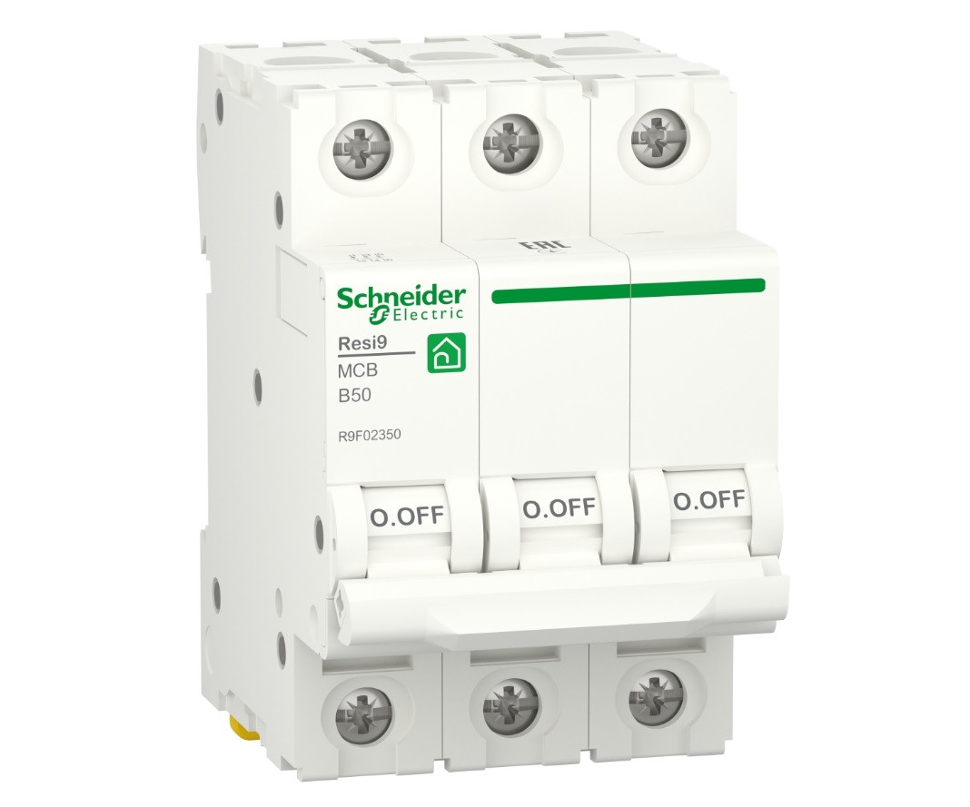 Автоматичний вимикач 3p B 50A, 6kA, Schneider Electric, Resi9, R9F02350, фото 1