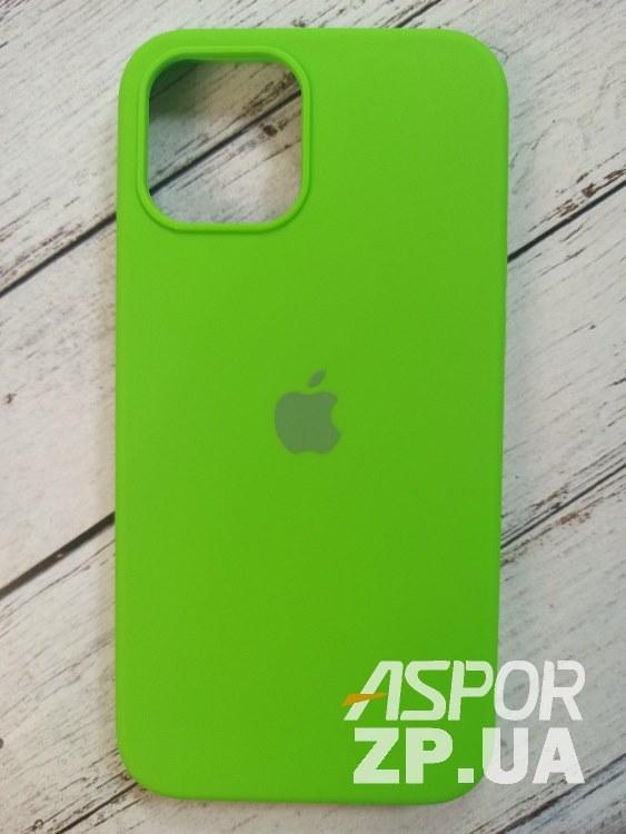 Чохол iPhone 12 Pro Max 6.7"- Silicone Case Full Cover салатовий, фото 1