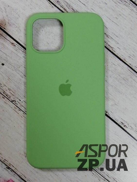 Чохол iPhone 12 Pro Max 6.7"- Silicone Case Full Cover №1 м`ятно-зелений, фото 1