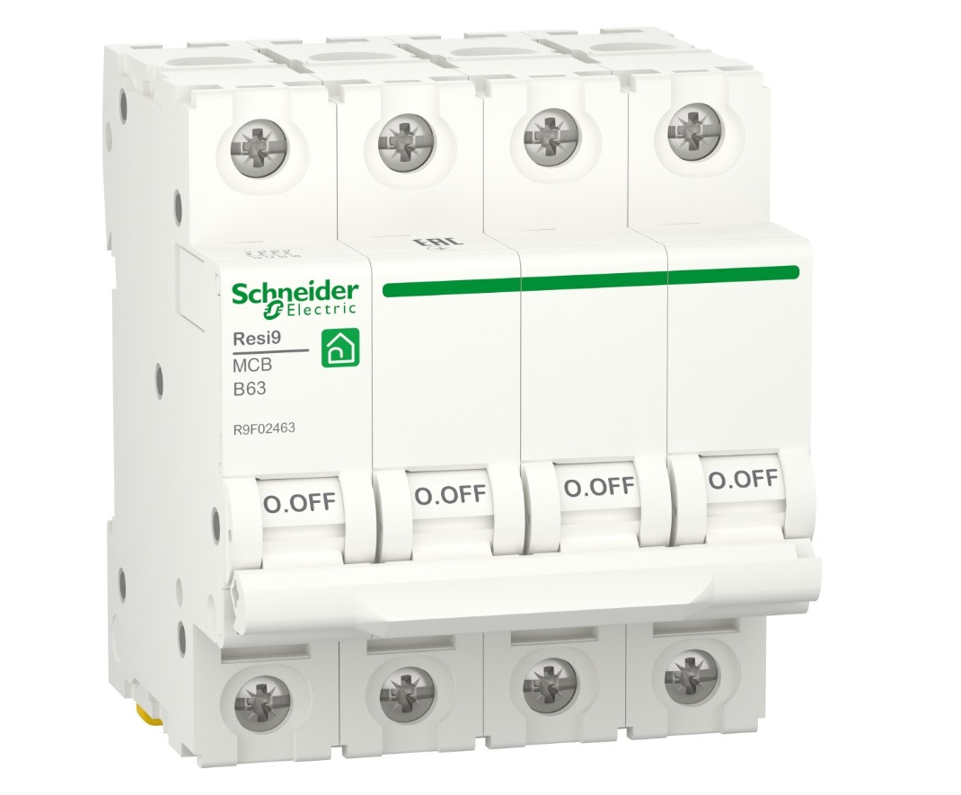 Автоматичний вимикач 4p B 63A, 6kA, Schneider Electric, Resi9, R9F02463, фото 1