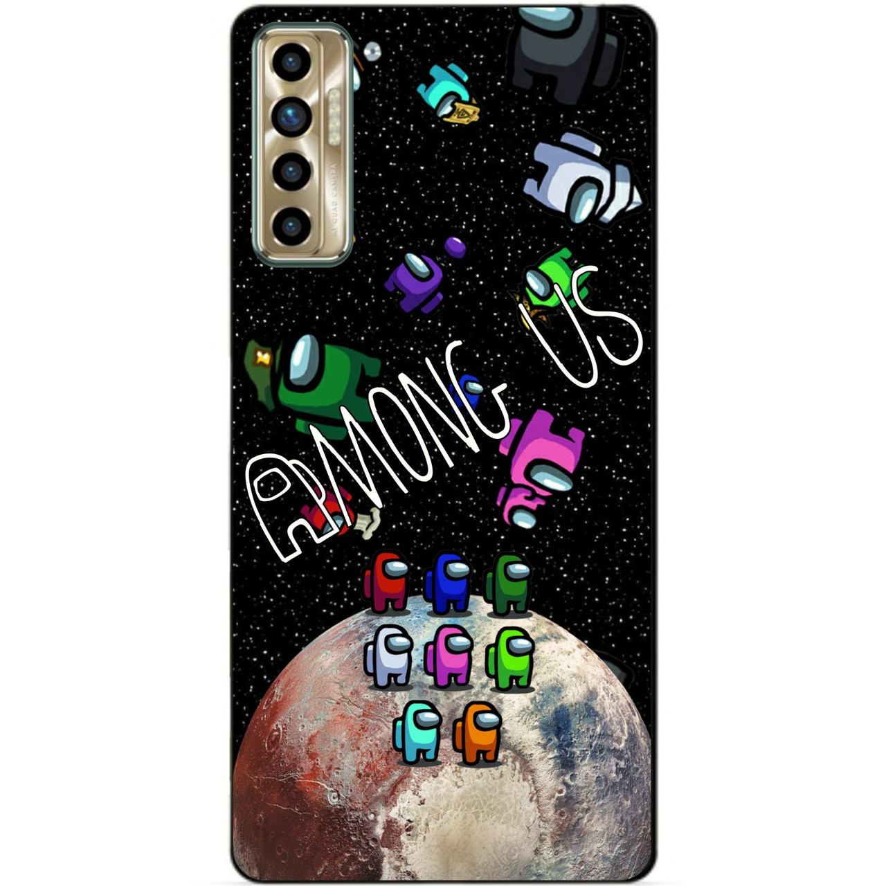 Силіконовий бампер чохол для Tecno Camon 17P з малюнком Амонг Ас