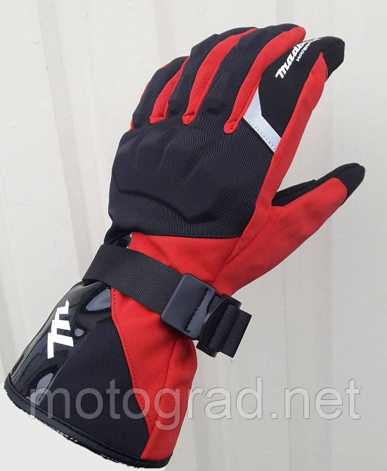 Гірськолижні рукавички Madbike Red текстильні із захистом пальців L/XL, фото 1