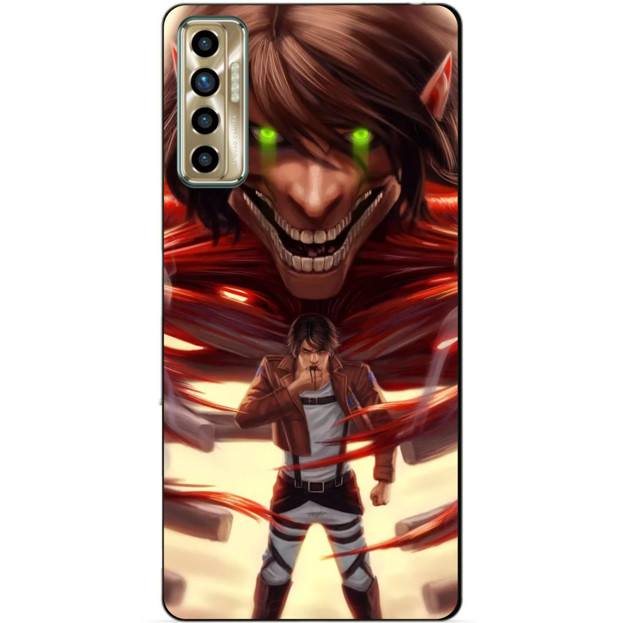 Силіконовий бампер чохол для Tecno Camon 17P з малюнком Attack on Titan