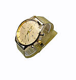 Годинник чоловічий на браслеті кольчуга Yolako VIP Yellow Gold, фото 3