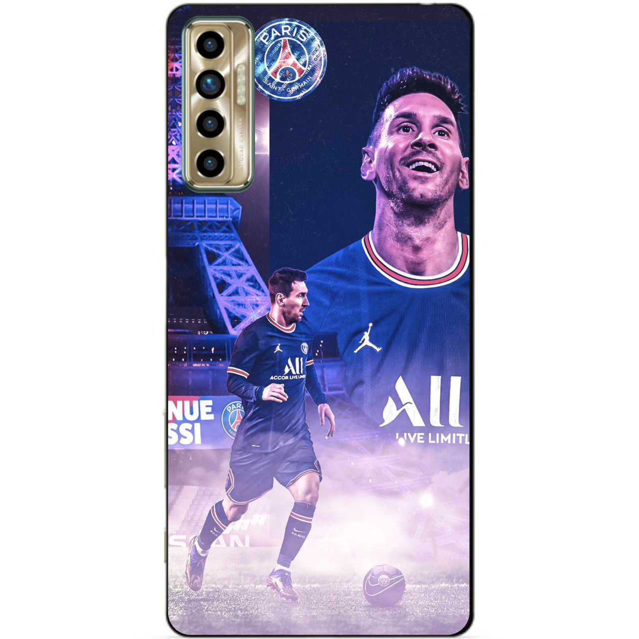 Силіконовий бампер чохол для Tecno Camon 17P з малюнком Messi PSG