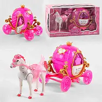 Іграшка Карета 2211 D (6/2) на батарейках, кінь ходить, видає реалістичні звуки, карета з подсвет