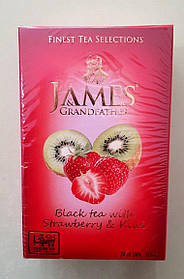 Чай James з полуницею та ківі 100 г чорний