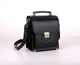 Чоловіча сумка-планшет з ручкою та плечовим ременем компактного розміру з натуральної шкіри