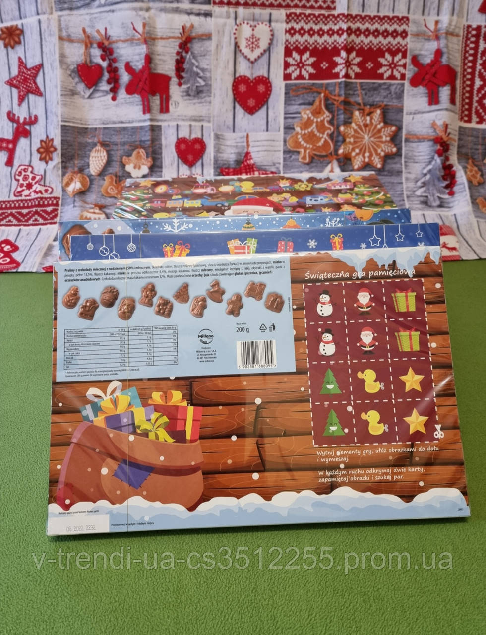 Advent calendar 200г. Шоколадный адвент календарь 24 ячейки со сладостями Подарок на Рождество или Новый год - фото 2 - id-p1523453290