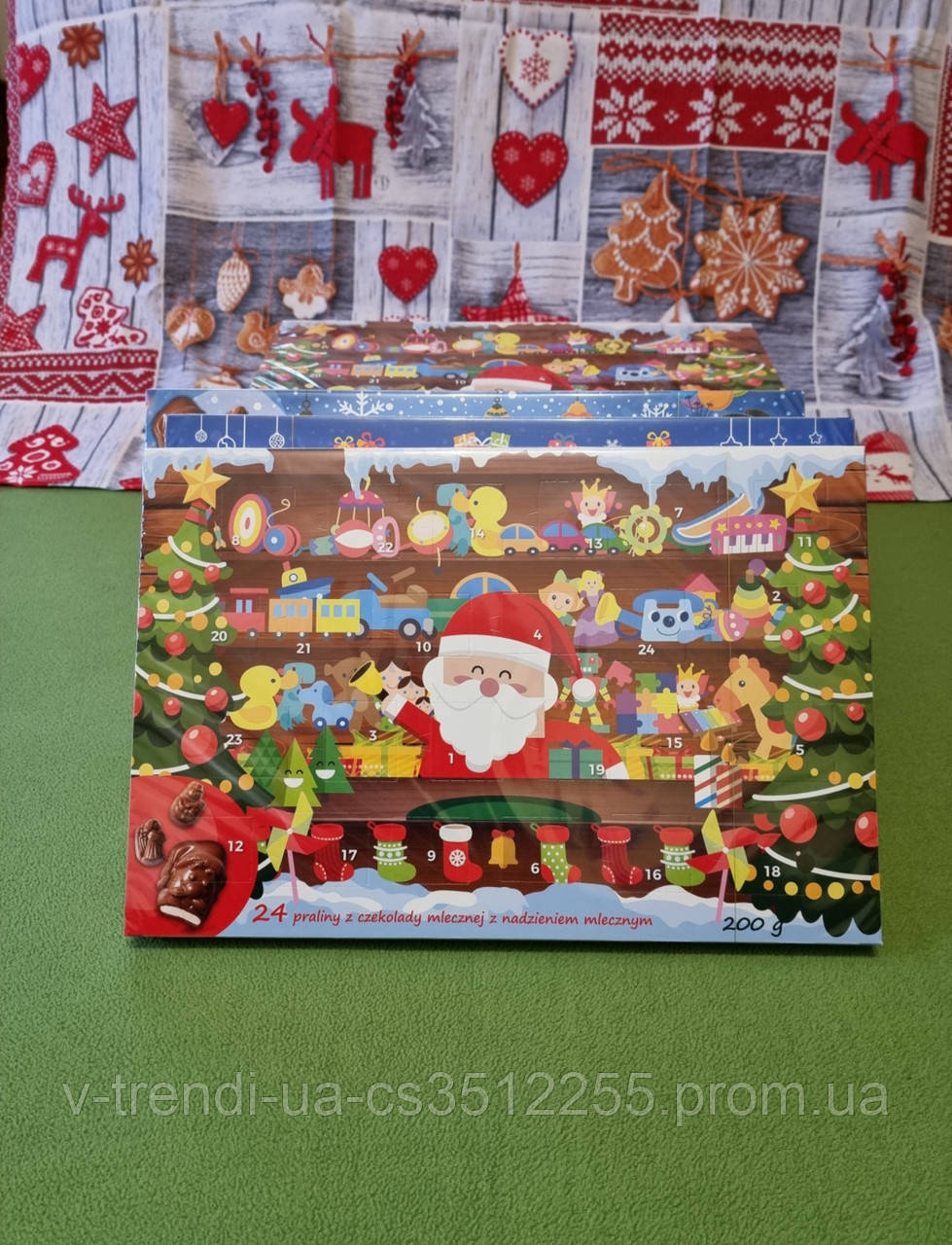 Advent calendar 200г. Шоколадный адвент календарь 24 ячейки со сладостями Подарок на Рождество или Новый год - фото 1 - id-p1523453290