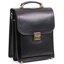 Чоловіча сумка-планшет з ручкою та плечовим ременем компактного розміру з натуральної шкіри