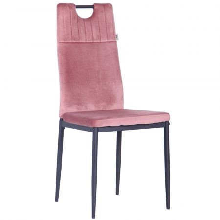 Стілець обідній Alabama чорний/велюр рожевий антик ТМ AMF