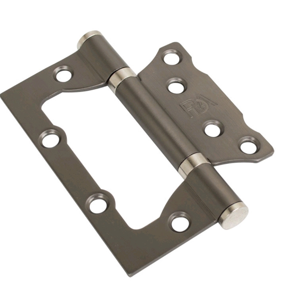 Завіса для дверей накладна (без врізки) RDA 100*75*2,5 титан, фото 1