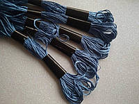 8м нитки мулине для вышивания шелковые Valenti цвет - синий