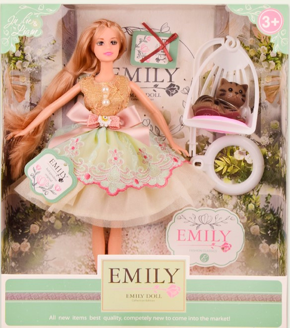 Лялька з кішечкою "Emily" QJ088С з аксесуарами, р-р ляльки - 29 см, фото 1