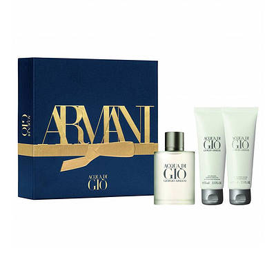 Набір Giorgio Armani Acqua di Gio туалетна вода 100мл + бальзам після гоління 75мл + гель для душу 75мл