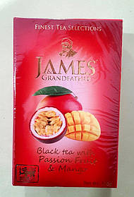 Чай James з манго та маракуйєю 100 г чорний