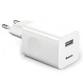 Мережевий зарядний пристрій для Baseus Home Charger 1 USB QC 3.0 12 V / 2 A White (CCALL-BX02)