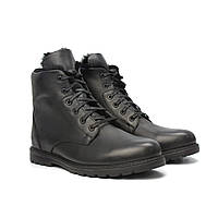 Большой размер кожаные черные зимние мужские ботинки на натуральном меху Rosso Avangard BS Night Whisper Black