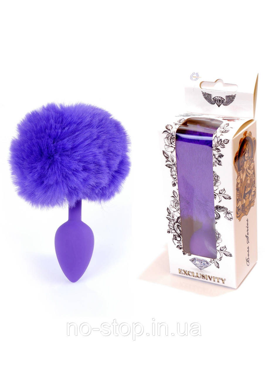 Анальна пробка Jawellery Silikon PLUG Bunny-Tail Purple, фото 1