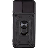 Протиударний чохол Camshield для Xiaomi 11T / 11T Pro чорний зі шторкою, Ударостійкий чохол Xiaomi 11T/11TPro, фото 2