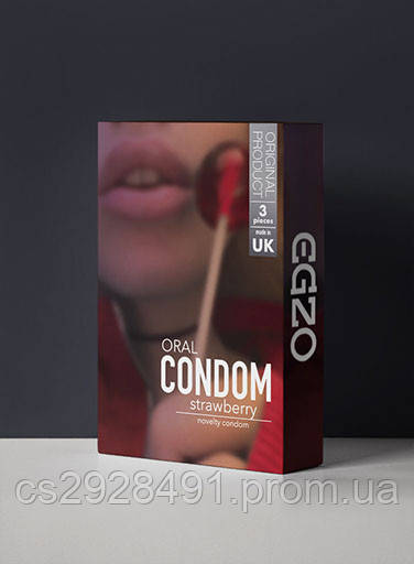 Презервативи EGZO Oral condom STRAWBERRY 3шт