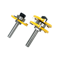 Набір з 2 фрез пазо-шипових 47мм хвостовик 6.35мм для ручного фрезера