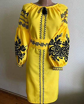 Жовте вишите плаття для жінок. Сонечко
