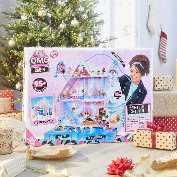 95 LOL Surprise OMG Winter Chill Cabin Wooden Doll House Playse