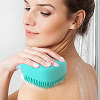 Силиконовая массажная щетка мочалка GREEN Silicone Massage Bath Brush, хорошая цена