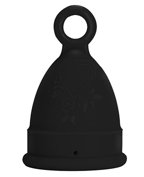 Менструальна чаша чорна з кільцем медична силіконова S