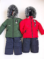 Дитячий зимовий костюм 92 — 104 куртка та комбінезон для хлопчика Зимова куртка на хлопчика та напівкомбінезон
