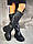 Женские кожаные демисезонные сапоги на тракторной подошве 36-40 р чёрный, фото 2
