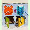 Бизикуб "Медузка кольорова" 30*30*30 на 44 елементів - розвиваючий будиночок, бизиборд, бизидом, бизикубик, фото 3