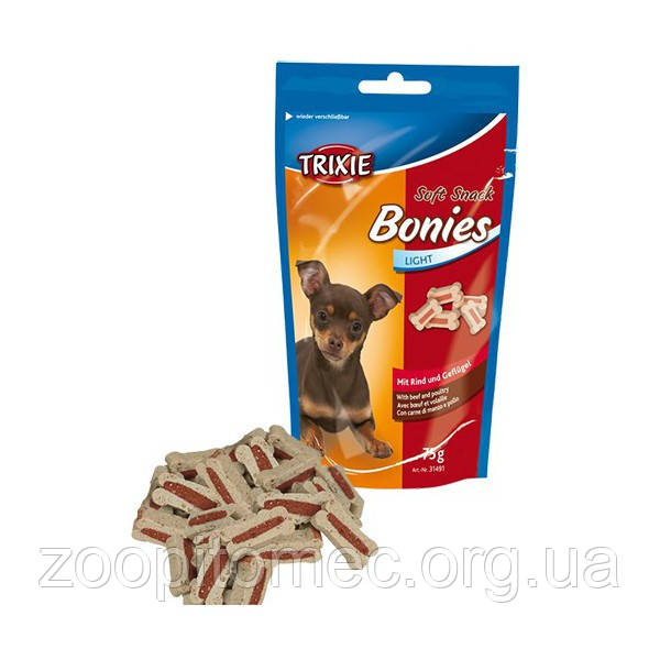 TRIXIE 31491 М'які снеки для дрібних собак, цуценят "Bonies" (яловичина + індичка), 75 г, фото 1