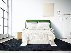 Постільна білизна сатин Deluxe Bella Villa з вишивкою білий (Т-0012)