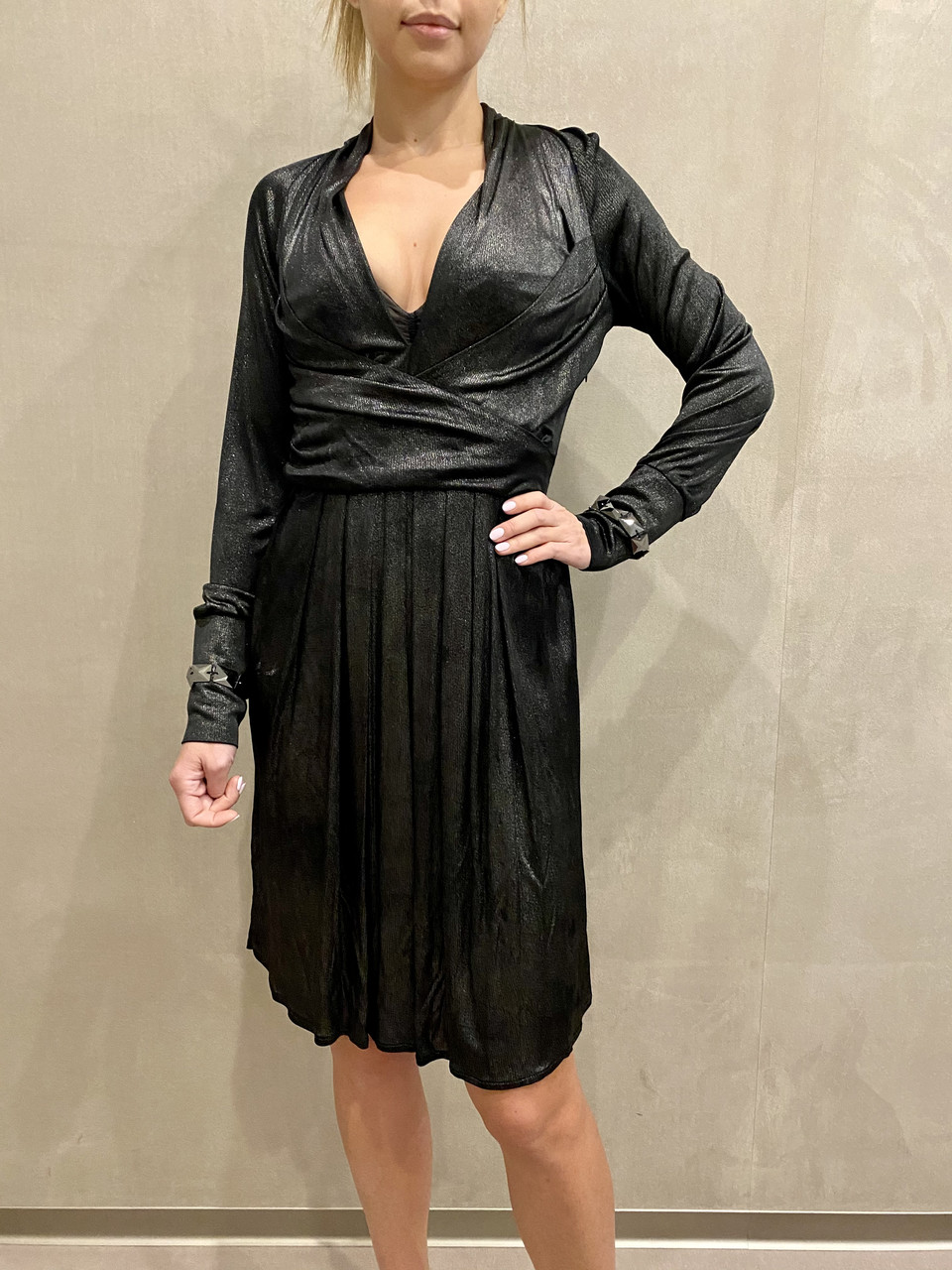 Платье с длинным рукавом женское черное нарядное миди Balizza - фото 3 - id-p1342504931