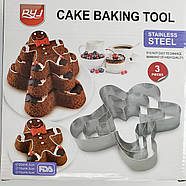 Набір залізних форм без дна Пряниковий чоловічок — 3 шт., фото 3