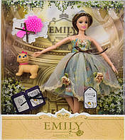 Кукла красивая шарнирная 29 см с питомцем и асксессуарами "Emily" QJ078B